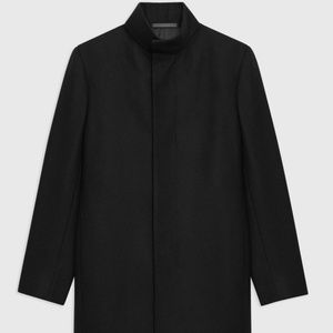 Theory Black Belvin Wool 3/4 Length Men's Coat